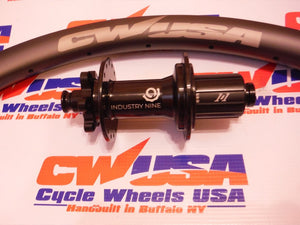 
                  
                    Industry Nine 1/1 hubs with CWUSA Carbon Rims
                  
                